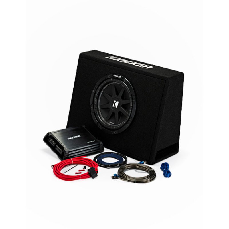 44KKP210 – 10″ Slim Enclosure + Amp + Wiring Kit
